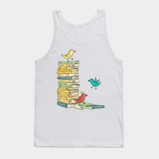 Silly Birds and Books Tank Top